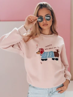 Dámska nadrozmerná mikina s výšivkou DOGSWEETY ružová FashionStreet BY1482