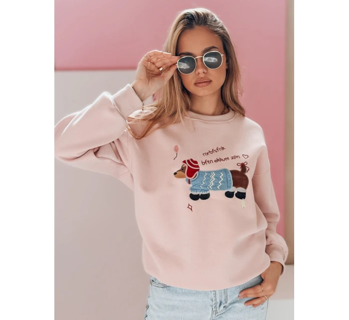 Dámská oversize mikina s výšivkou růžová Dstreet model 21989121 - FashionStreet