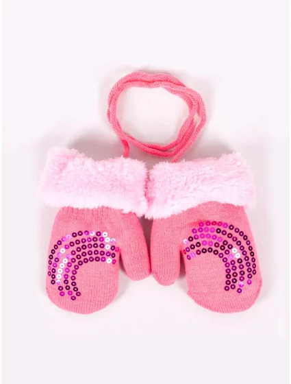 Dívčí rukavice YO! flitry model 18918583 - Yoclub Dívčí rukavice YO! flitry model 18918583 - Yoclub