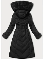Černá dámská zimní bunda s páskem model 21246680 - J.STYLE