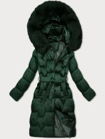 Dámska zimná bunda s opaskom S'West Dark Green (B8305-10)