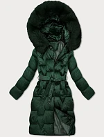 Dámska zimná bunda s opaskom S'West Dark Green (B8305-10)