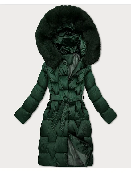 Dámska zimná bunda s opaskom S'West Dark Green (B8305-10)