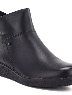 Černé kožené kotníkové boty na klínovém podpatku Sergio  model 22400146 - LEONE