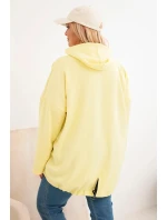 Dámska mikina s kapucňou a potlačou Plus Size Yellow