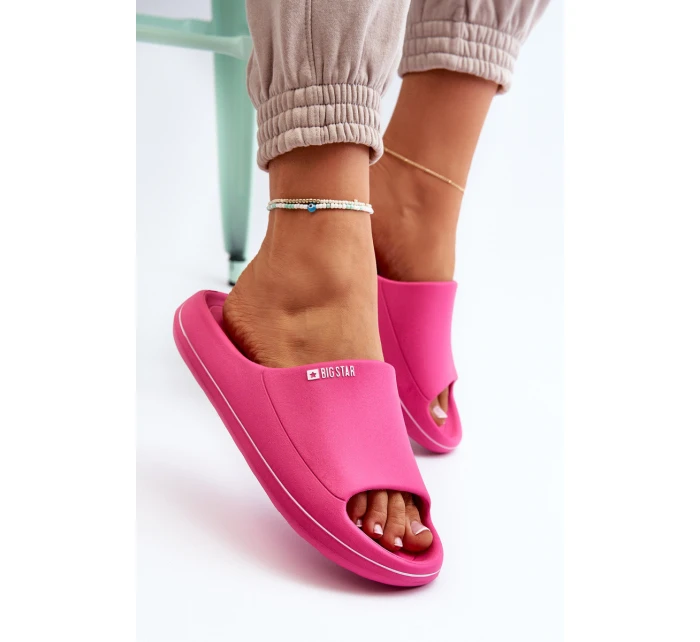 Lekkie Klapki Damskie Big Star NN274A041 Fuksja