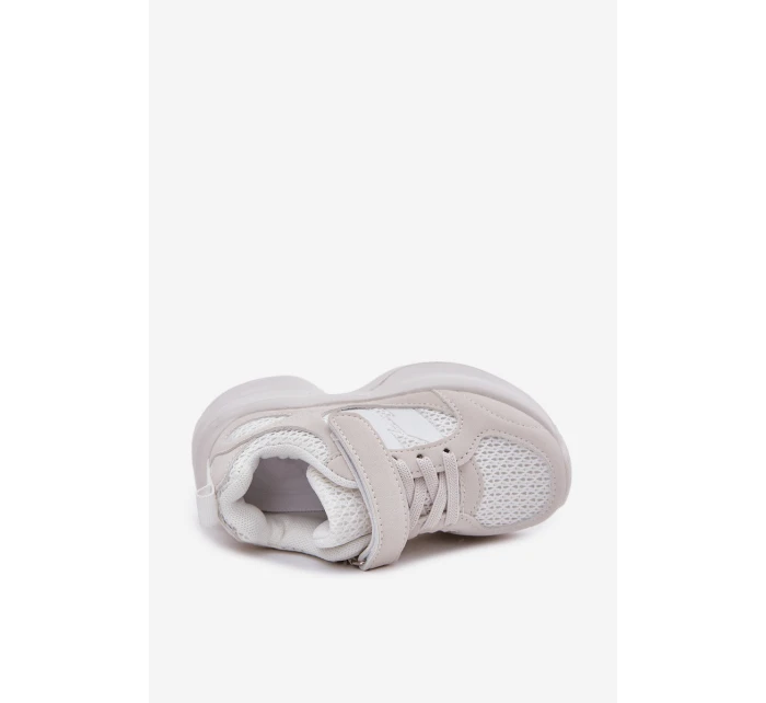 Dětské sportovní boty tenisky na suchý zip bílé model 21700754 - Boto Dětské sportovní boty tenisky na suchý zip bílé model 21700754 - Boto