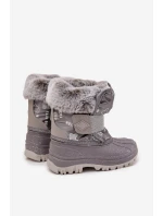 Dětské zimní boty s kožešinou na suchý zip model 21728513 šedé - Lee Cooper