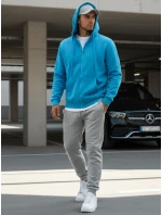Pánská mikina s kapucí světle modrá Dstreet model 21962545 - FashionStreet