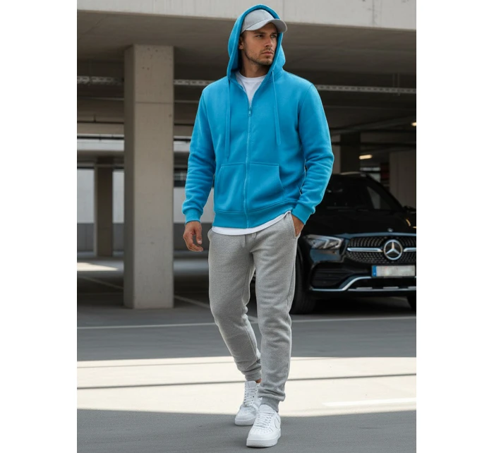 Pánská mikina s kapucí světle modrá Dstreet model 21962545 - FashionStreet