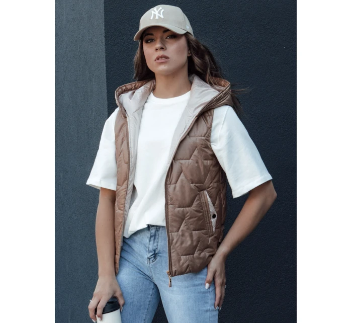 Dámská prošívaná vesta zlatá Dstreet model 21979409 - FashionStreet