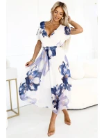 Vzdušné midi šaty s obálkovým výstřihem a velkým květinovým vzorem v model 21819836 - numoco basic