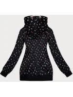 Černá hrubší mikina se zipem a se vzorem model 21310430 - 6&8 Fashion