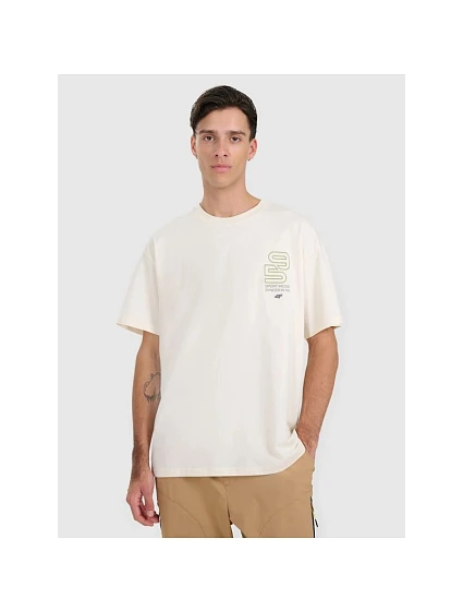 Pánske tričko oversize s potlačou 4F 4FRAW25TTSHM3220-11S