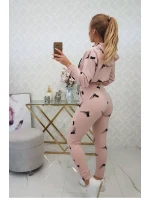 Sada s potlačou pištole tmavo púdrovo ružová