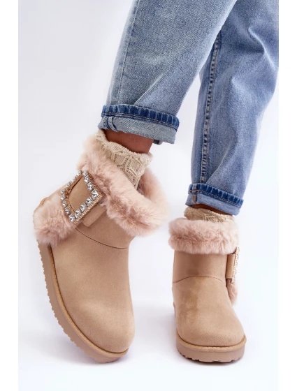 Śniegowce Ocieplane Z Klamrą Beżowe Dulca