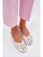 Zdobené Baleríny Na Plochém Podpatku Bílé model 21696513 - Boto