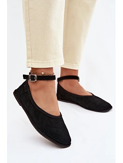 Baleríny z přírodního semiše Big Star TT274212 Černé