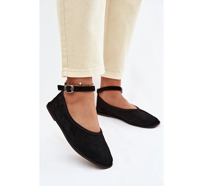 Baleríny z přírodního semiše Big Star TT274212 Černé