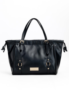 Monnari Bags Dámska kabelka s ozdobnými popruhmi čierna