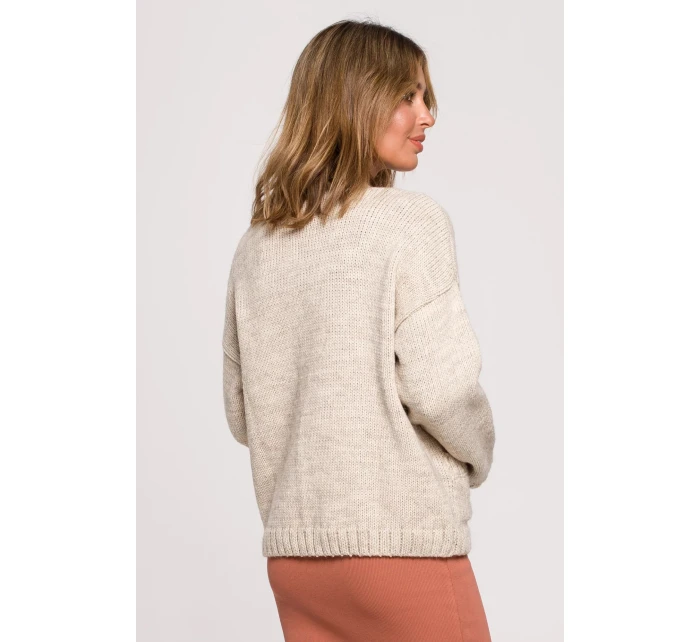 Dámsky Cardigan BK074 Beige - BeWear Dámsky Cardigan BK074 Beige - BeWear