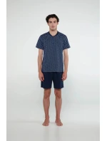 Pyžamo s knoflíkovou légou model 20796587 modré - Vamp