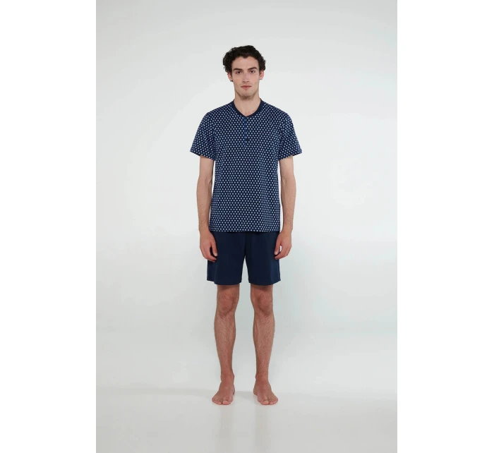 Pyžamo s knoflíkovou légou model 20796587 modré - Vamp