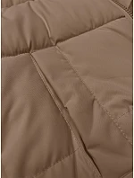 Dámska krátka zimná bunda s rebrovanými lemami S'west beige (B8288-12) Dámska krátka zimná bunda s rebrovanými lemami S'west beige (B8288-12)