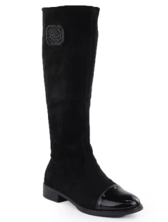 Dámské černé semišové lakované kozačky M.Daszynski model 21905436 - M. Daszyński