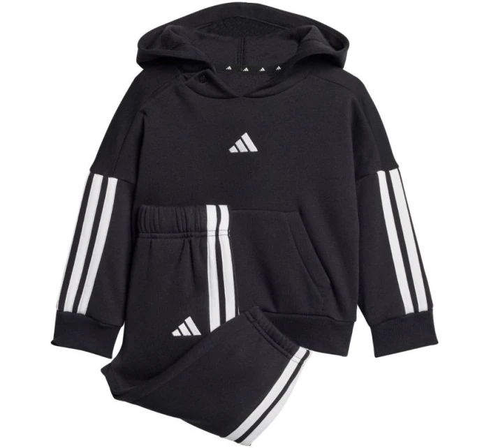 Adidas Essentials Joggers 3 Stripes Fleece Hoodie Black JD6484