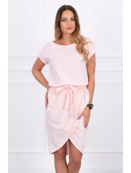 Šaty s obálkou dole púdrovo ružové Šaty s obálkou dole púdrovo ružové