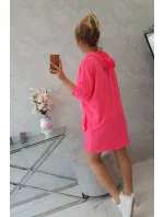 Šaty s kapucí růžové neonové Šaty s kapucí růžové neonové