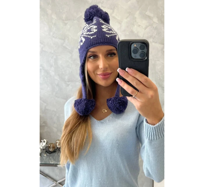 Dámská klapka na uši tmavě fialová model 20536189 - K-Fashion Dámská klapka na uši tmavě fialová model 20536189 - K-Fashion