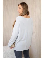 Blúzka s náhrdelníkom sivá