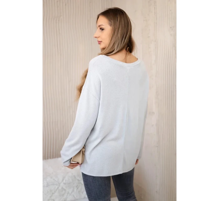 Blúzka s náhrdelníkom sivá