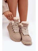 Semišové sněhule dámské na platformě s kožíškem Big Star model 21786619 béžové - Big Star Shoes