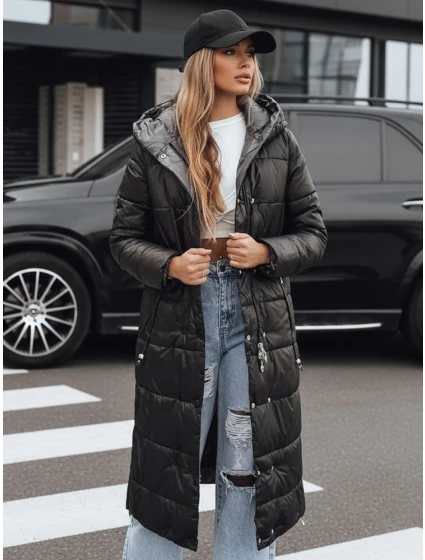 Dámská zimní dlouhá prošívaná bunda s kapucí černá Dstreet model 21994755 - FashionStreet