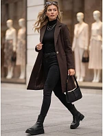 Płaszcz damski klasyczny brązowy model 22366687 - FashionStreet