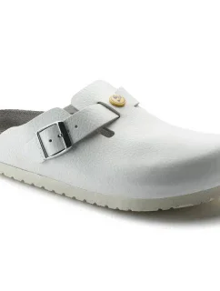 Birkenstock women's clogs Boston ESD White natural leather medical flip-flops narrow narrow (0061378) dámske