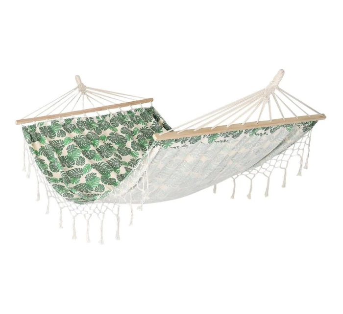 ZÁHRADNÁ HOJDACIA SIEŤ PRE 2 OSOBY 200X150CM S TYČOU A STRAPCOM MIAMI NATURA JUNGLE