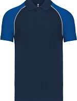 Kariban K 226 Baseballové polo tričko z piqué 20.K226 tmavomodrá/svetlosivá/kráľovská modrá