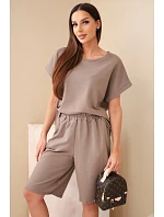 Dámske bavlnené tričko s krátkym rukávom a šortky s elastickým pásom fango