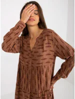 Šaty D73771M30361A4 hnedé Šaty D73771M30361A4 hnedé