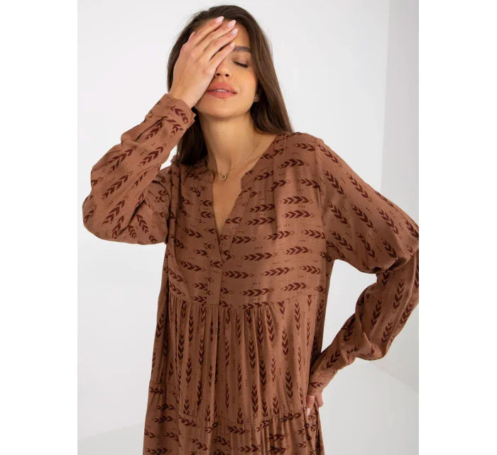 Šaty D73771M30361A4 hnedé Šaty D73771M30361A4 hnedé