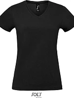 SOL'S Imperial V Women Dámske tričko s výstrihom do V z hrubej bavlny 25.2941 deep black