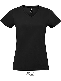 SOL'S Imperial V Women Dámske tričko s výstrihom do V z hrubej bavlny 25.2941 deep black