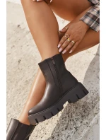 Dámské šněrovací boty teplé kůže tmavě hnědé model 21709278 - Boto Dámské šněrovací boty teplé kůže tmavě hnědé model 21709278 - Boto