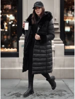 Dámská prošívaná dlouhá bunda černá Dstreet model 21982637 - FashionStreet Dámská prošívaná dlouhá bunda černá Dstreet model 21982637 - FashionStreet