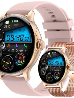 Dámske inteligentné hodinky Rubicon RNCF35 ROSE GOLD Náramok + remienok ružový