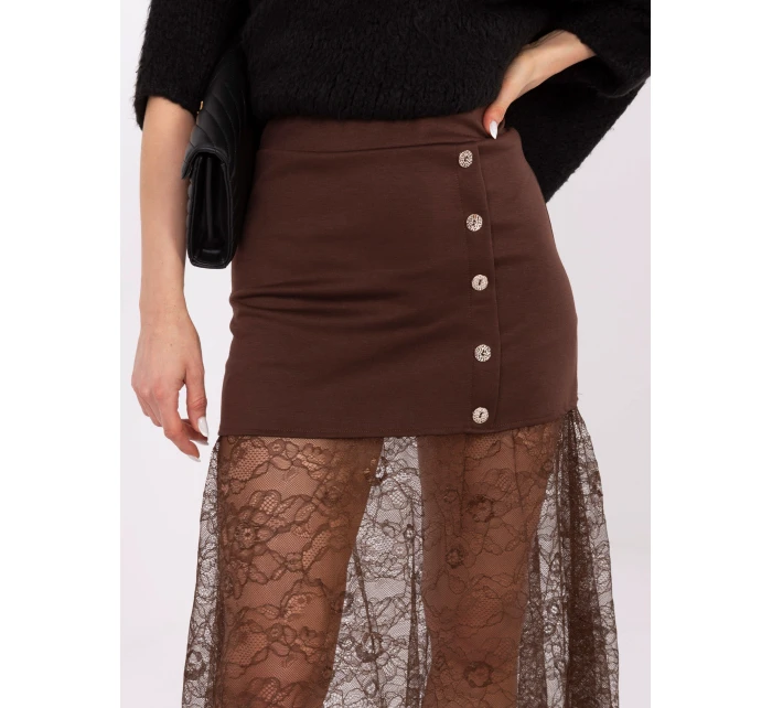 Spódnica MI SD model 21766339 brązowy - FPrice Spódnica MI SD model 21766339 brązowy - FPrice